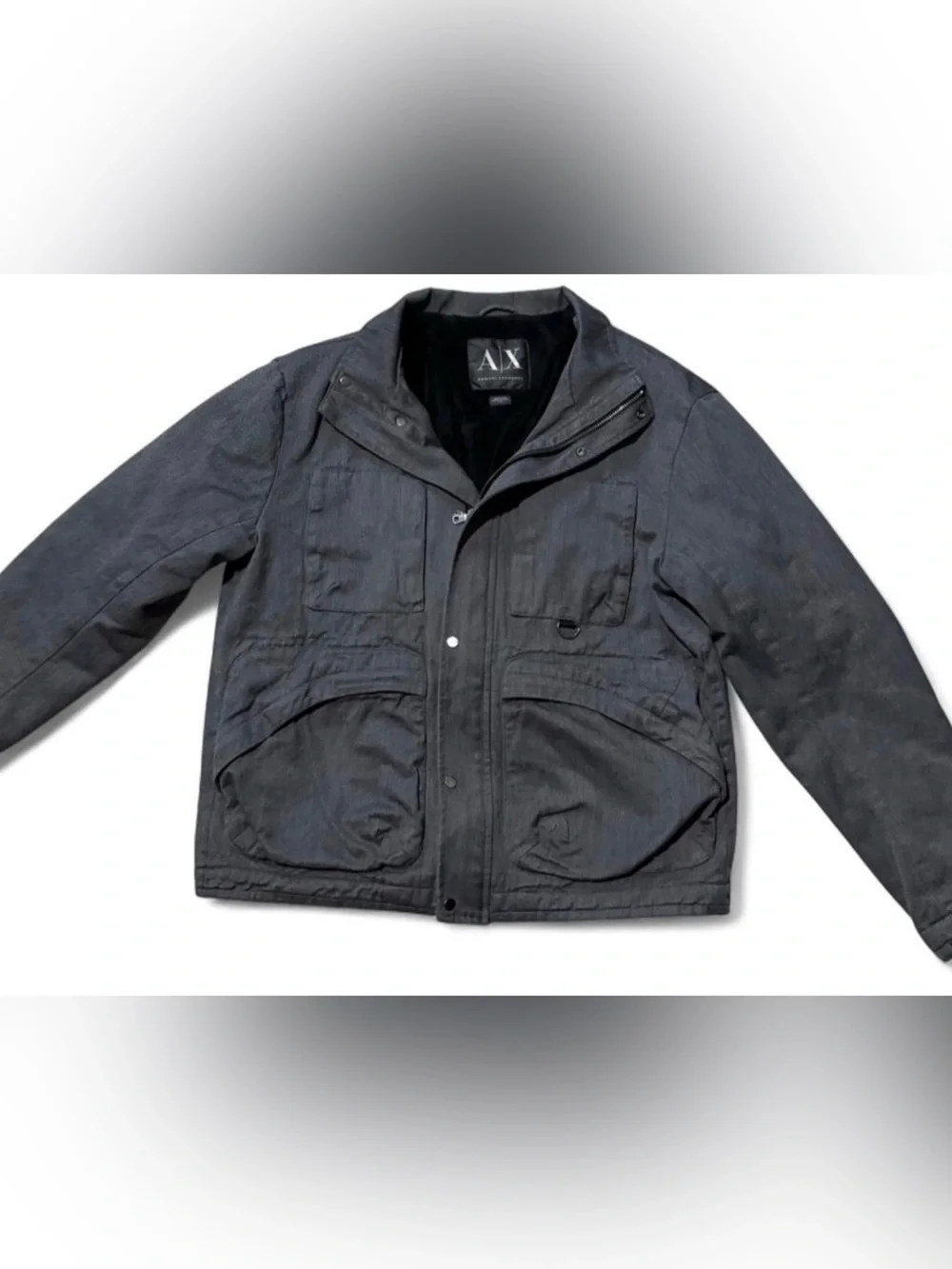 Authentic Vintage Armani Exchange AIX Utility Field Jacket Charcoal Military